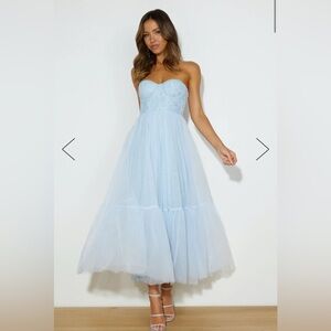 NWT Hello Molly Royal Treasure Tulle Maxi Dress Blue